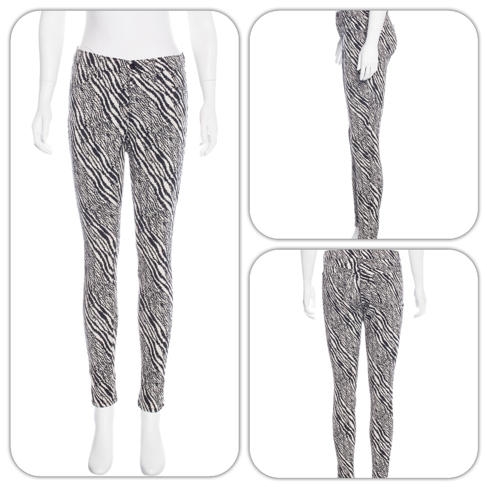 J Brand Mid-Rise Womens Zebra Skinny Stretch Jeans